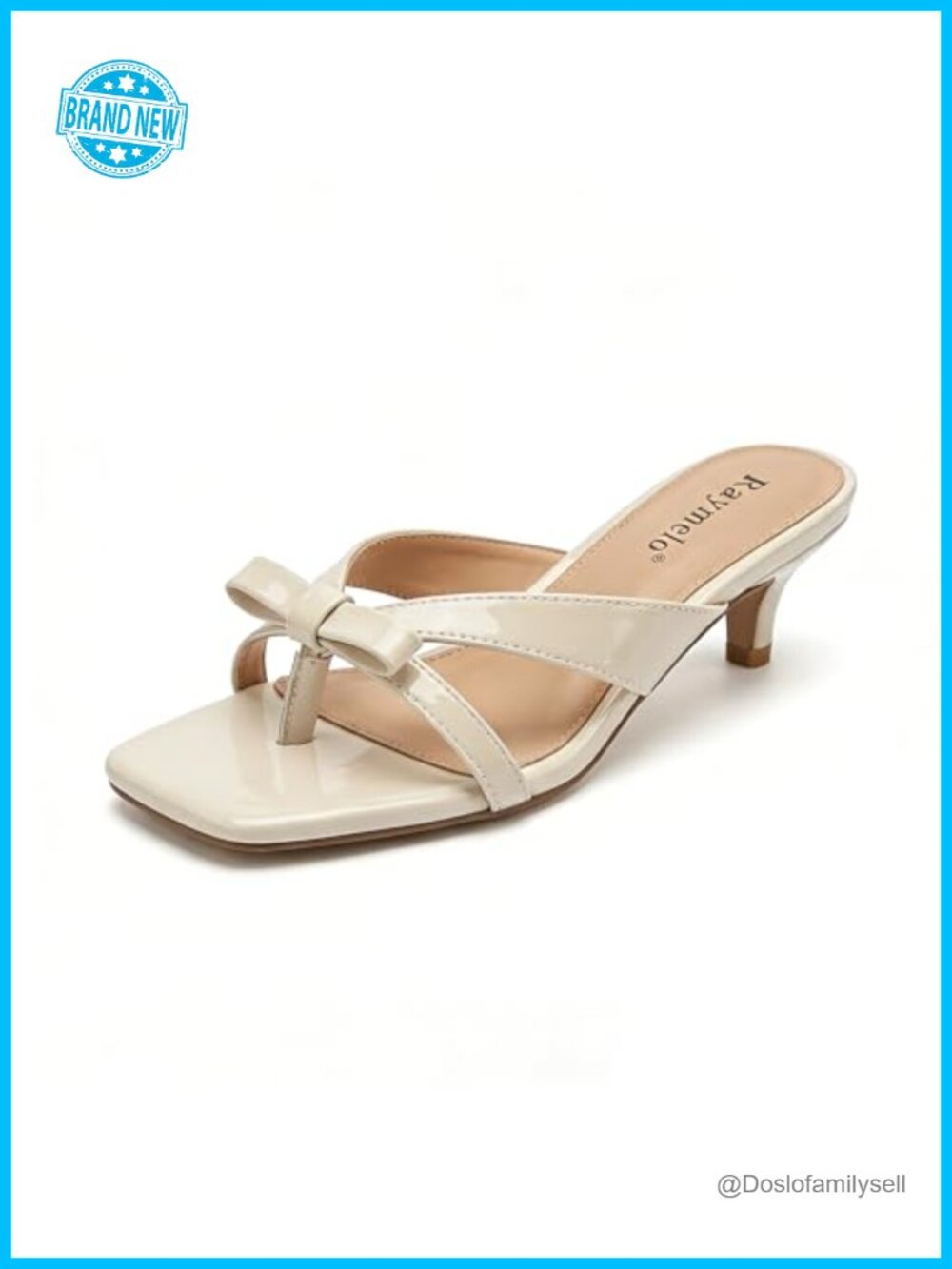 Faux Leather Slip-On Heeled Mules Square Toe Kitten Heel Party Sandals